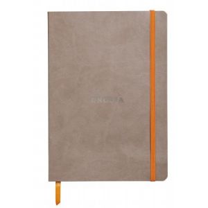 Rhodia 117454C - Carnet souple Rhodiarama taupe format 14,8 x 21 cm 160 pages ivoire 90 g/m², dot grid (grille de points)