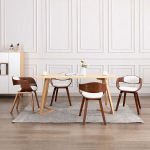 VidaXL Chaises de Salle &agrave; Manger Bois Courb&eacute; et Similicuir 4 pcs Mod&egrave;le 2