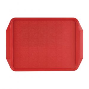 Roltex Plateau Rouge avec Poign&eacute;es - 435 x 305 mm - Rouge