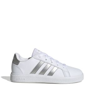 Adidas Mixte enfant Grand Court Baskets, Ftwr White/Matte Silver/Matte Silver, 28 EU