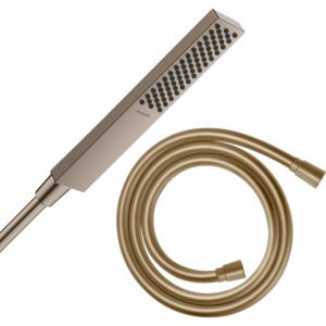 Hansgrohe Pommeau de douche Pulsify e 100 EcoSmart bronze brossé + flexible de douche 1,60 m Isiflex bronze brossé - bronze brossé
