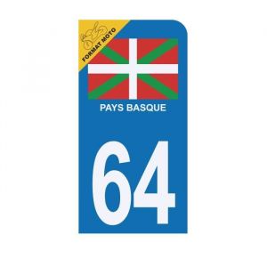 Autocollant Sticker Plaque dimmatriculation Moto 64 Pays Basque