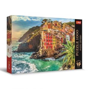 Trefl Premium Plus Quality - Puzzle Photo Odyssey : Village de Riomaggiore, Italie : Village d’Oia, Santorin - 1000 pièces, Série de Photos Uniques, pour Adultes et Enfants à partir de 12 Ans