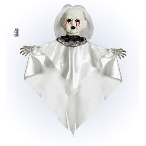 Widmann 10036 10036 Poupée effrayante 50 cm, décoration à suspendre, fantôme, meurtrier, horreur, Halloween, fête à thème, multicolore, taille unique