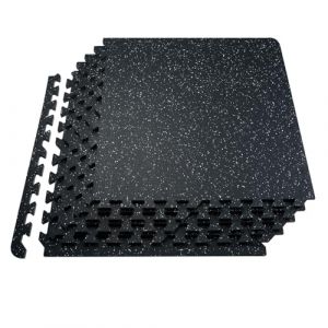 Tapis de Sol de Salle de Sport-VEVOR-Tapis de Gymnastique à Emboîter pour Salle de Sport Maison Garage-Noir et Blanc