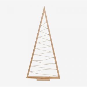 Sapin de Noël avec lumière LED en bois de pin Elwood SKLUM Marron Bois Naturel ↑100 cm 100 cm