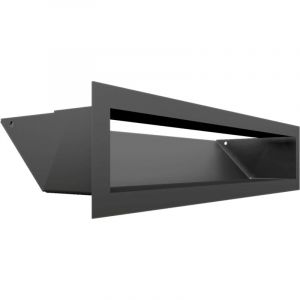 Kratki Grille de Ventilation AIR | Grille d'air Chaud 9 x 40 cm | Graphite | Grille d'extraction pour Ventilation de cheminée | Prise d'air à Un Angle de 45 degrés | résistant à la surchauffe