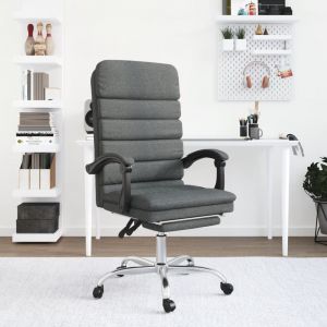 VidaXL Fauteuil de massage inclinable de bureau Gris foncé Tissu Dark grey