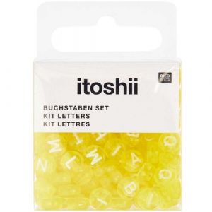 Rico Design 165 perles 5 x 7 mm - lettres rondes - jaune