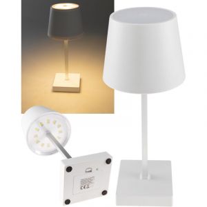 Chilitec Lampe de table LED, dimmable, aliment&eacute;e par piles, blanche