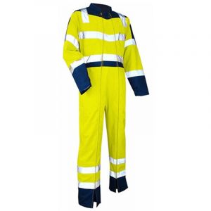 LMA Combinaison HV 2 zips bicolore surveillance jaune marine - 4106 T6