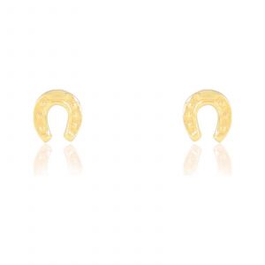 Image de Histoire d'Or Fer à cheval - Boucles d'oreilles en or - doré
