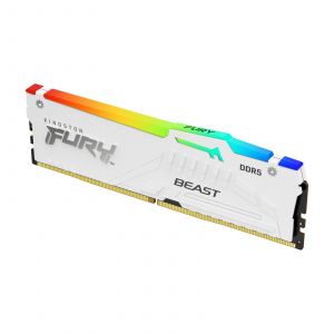 Image de Kingston Fury Beast White RGB - 1 x 16 Go (16 Go) - DDR5 6400 MHz - CL32 - Code LUTIN : Livraison 0&euro;