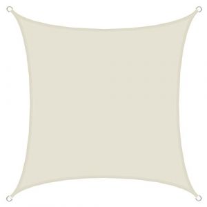 Amanka Voile d'ombrage 3x3m en Polyester Hydrofuge Protection du Soleil UPF50+ Toile carrée Ombre Jardin Beige