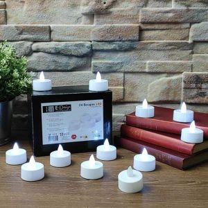 Arum Lighting Lot de 24 Bougies à led Blanc Froid Effet Flamme chauffe plat