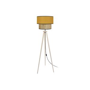 Miliboo Lampadaire bimatière jute et tissu moutarde D40 cm CHILL