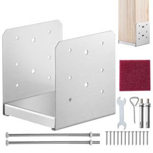 Support Poteau Bois - Vevor - 149x143x160 Mm,15,5 Kg,Acier Inoxydable, Avec Accessoire,Pour Rambarde, Main Courante,Porche