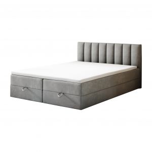 Ensemble sommier et matelas en velours gris clair 160x200