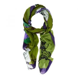 Desigual &Eacute;charpe vert violet pour femme - Foulard Flowers Lacroix Rectangle Moss 321016