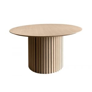 Hellin Table de salle à manger ronde en chêne blanchi D120 - liac - bois clair