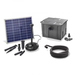 Kit pompe solaire bassin avec filtre Premium 2500L-50W Substitution