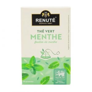 Renut&eacute; - Th&eacute; vert &agrave; la menthe - 20 sachets - Bo&icirc;te 32g