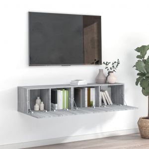 VidaXL Ensemble de meubles TV 2 pcs Sonoma gris Bois d'ingénierie