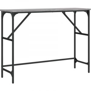 VidaXL Table Console, Table d'Appoint avec Pieds, Bout de Canapé avec Rangement, Meuble d'Entrée Salon, Industriel, Sonoma Gris Bois d'Ingénierie
