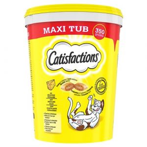 Catisfactions Maxi Tub Friandises pour Chat – Goût Fromage – Récompenses pour Chats Adultes et Chatons – 350 g (Lot de 2)