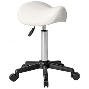 Homcom Tabouret de massage pivotant 360° polyuréthane et métal blanc
