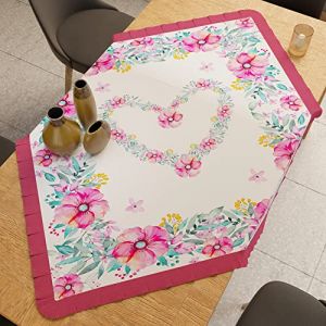 PETTI Artigiani Italiani Ensemble Textile de Cuisine, 100% Microfibre hypoallerg&eacute;nique, Fleur 01, Centrotavola 90x90 cm