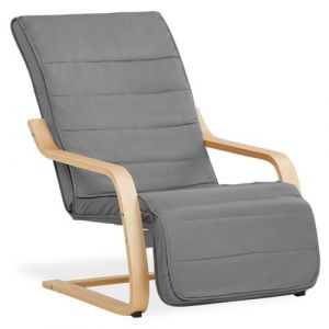 Fauteuil inclinable avec repose-pieds Gris Chaise