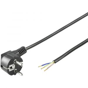 Goobay C&acirc;ble de raccordement 96033 [ Prise m&acirc;le + contact de protection - extr&eacute;mit&eacute;(s) ouverte(s)] noir 3 m