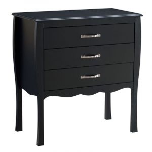 Image de Alsapan Commode 3 Tiroirs "Maryline" 76cm Noir