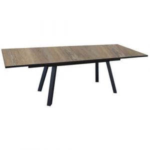 Alize Table de jardin extensible aluminium plateau HPL - Agra - L.180/230/280 x l.100 cm - 8/10 personnes 126 - Couleur Graphite / Cave