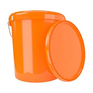 Seau avec couvercle 16 litres orange - alimentaire, hermétique, stable, recyclable - Fixedbyu