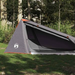 VidaXL Tente de camping tunnel 1 personne gris et orange imperméable