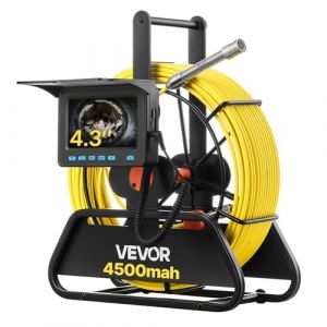 VEVOR Cam&eacute;ra Inspection Canalisation 50 m Cam&eacute;ra Endoscopique &Eacute;cran 11 cm Endoscope Canalisation pour Conduits &Eacute;gouts Plomberie, &Eacute;tanche IP68 6 LED &Eacute;clairage R&eacute;glable Batterie 4500 mAh Carte SD 16 Go