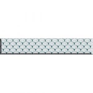 Plage Listel adhésif décoratif autocollant en 3D relief, style art déco chic, x10, 15 cm X 15 cm - Bleu