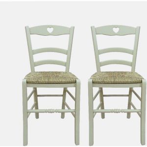Dmora Ensemble de 2 chaises en bois classiques, pour salle à manger, cuisine ou salon, cm 45x47h88, Assise h cm 46, Couleur sable