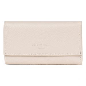 Hexagona Étui-clés 2 Volets - pour Femme - Collection Confort - Ivoire - en Cuir de Vachette grainé