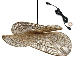 Lumisky Suspension d'extérieur SOLARA OUTDOOR CABLE Beige Jute H32 cm