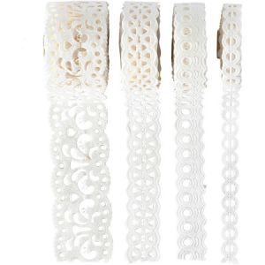 Image de CC Hobby Ruban dentelle, l: 8 23 mm, blanc, Set de 4 modèles, 4x2m