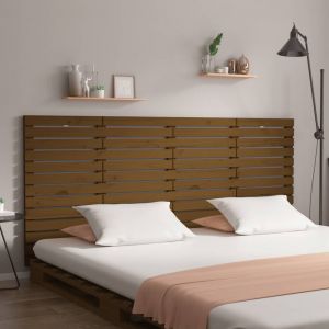 VidaXL Tête de lit murale Marron miel 156x3x91,5 cm Bois massif de pin