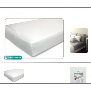 Fomax Alèse/protège matelas 90 x 200 cm - lit 1 personne - bonnet de 25 cm extensible 14,684780 Blanc