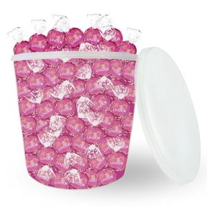 LINDT 100 bouchées LINDOR Lait Framboise 1.25 kg de Chocolat à Offrir ou à Partager entre amis ou en famille