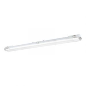 Eglo Plafonnier Tube-E, r&eacute;glette &eacute;tanche pour garage atelier cave, &eacute;clairage pour pi&egrave;ces humides, lampe tube 128,5 cm, plastique gris, 2 douilles G13, IP65