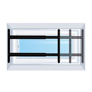 Afbat Grille defense extensible 2 barreaux 90 a 170cm noire