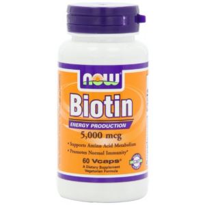 Now Foods Biotine, 5000 Mcg, 60 Vcaps