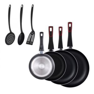 Bergner Batterie de Cuisine en Aluminium Pressé de Haute Qualité Ensemble 5 Pièces de Casseroles et d'ustensiles Practik